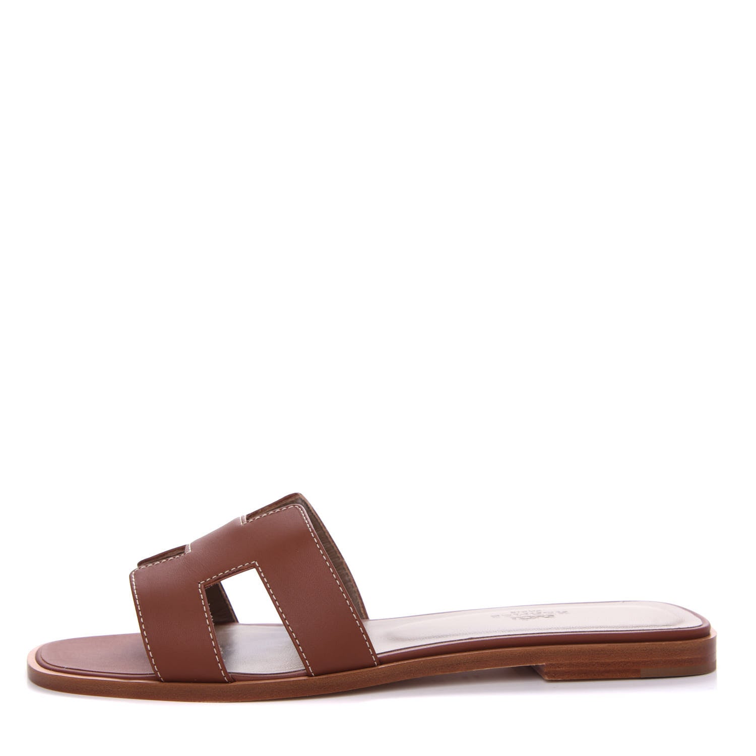 Hermes Box Calfskin Oran Sandals 39 Gold 1 of 11