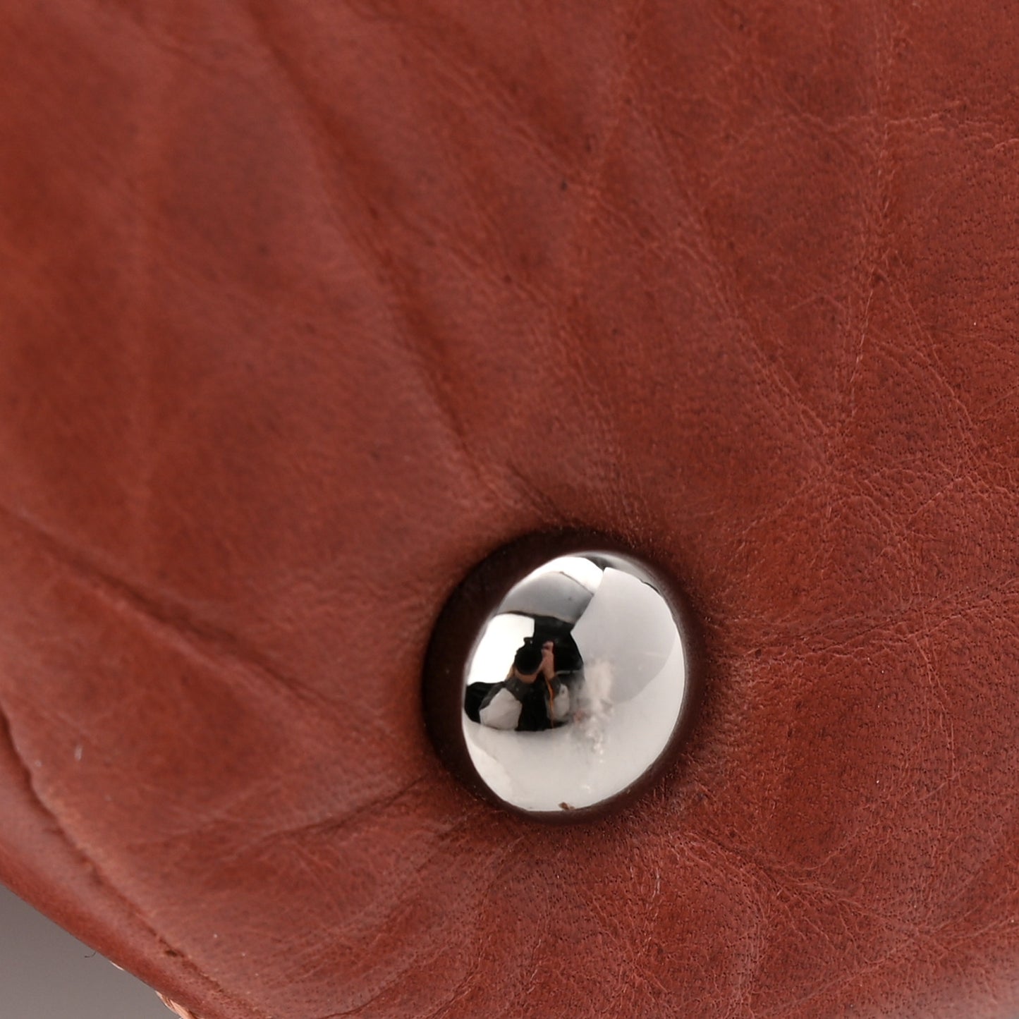Distressed Lambskin Vintage Ligne Lady Braid Tote Brown