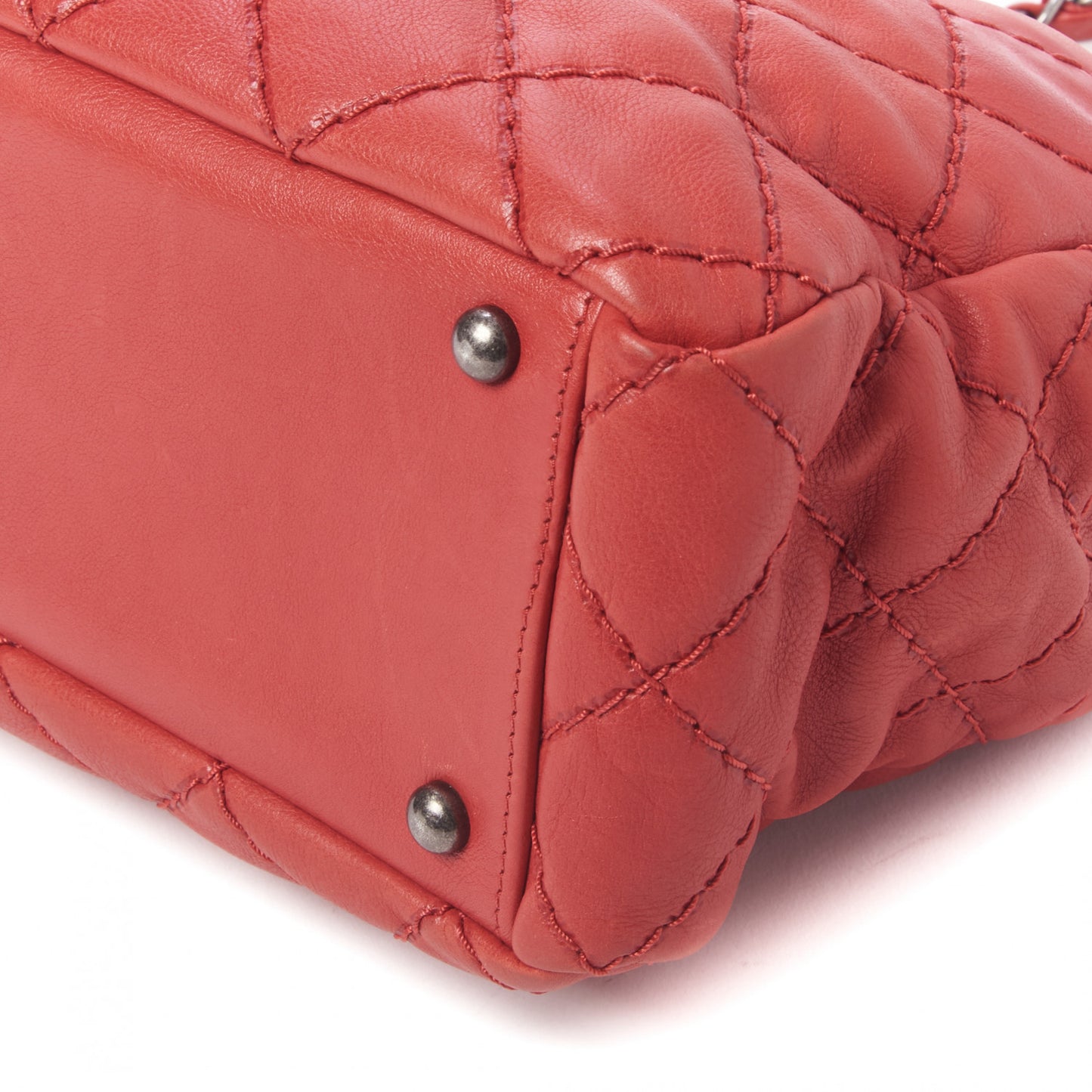 Calfskin Medium Stitch It Tote Red