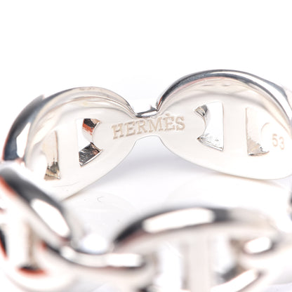 Hermes Sterling Silver PM Chaine d'Ancre Enchainee Band Ring 53 6.25 4 of 7