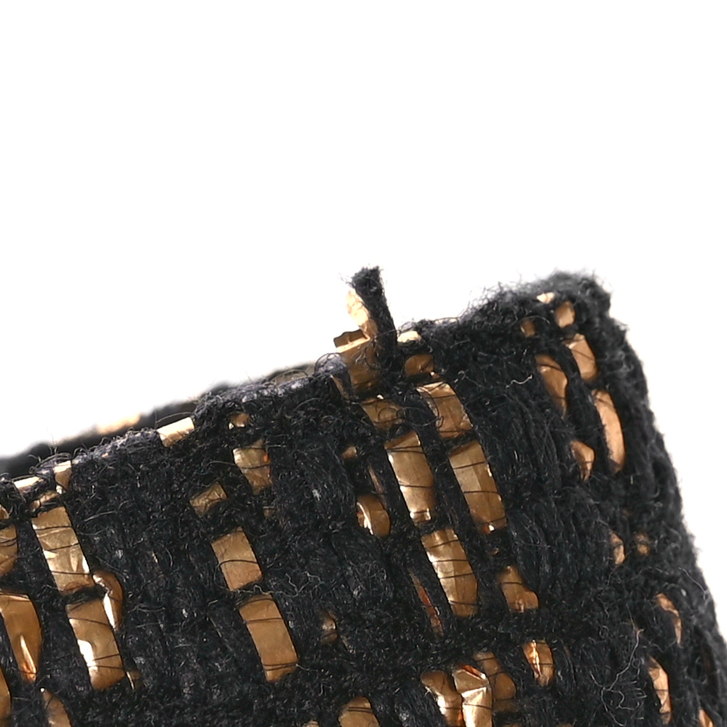 Chanel Metallic Tweed Grosgrain CC Espadrilles 40 Black Gold 11 of 11