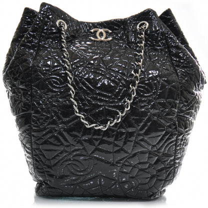 Chanel Vinyl Graphic Edge Tote Black 1 of 11