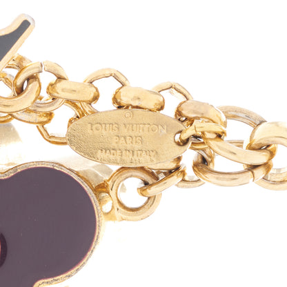 Louis Vuitton Metal Enamel Fleur De Monogram Bag Charm Dore 3 of 4