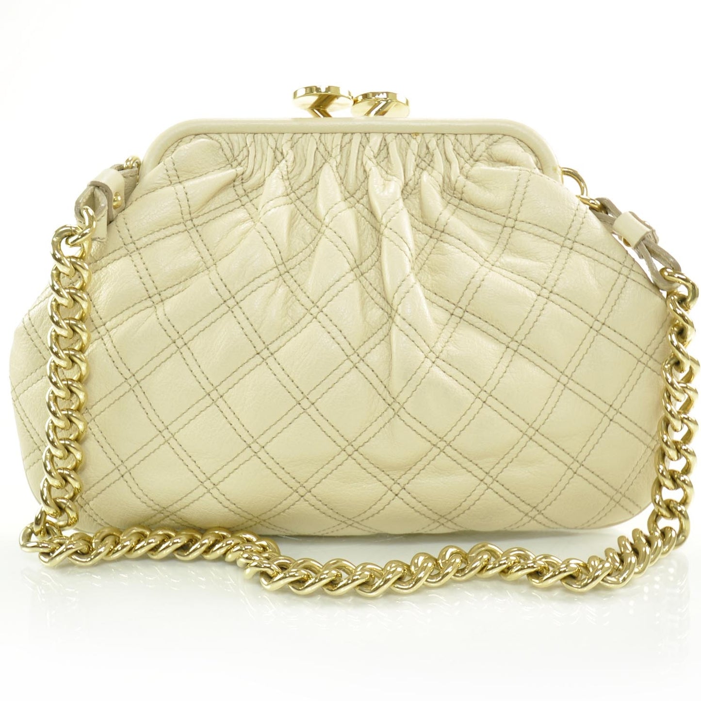 Leather Quilted Little Stam Ivory