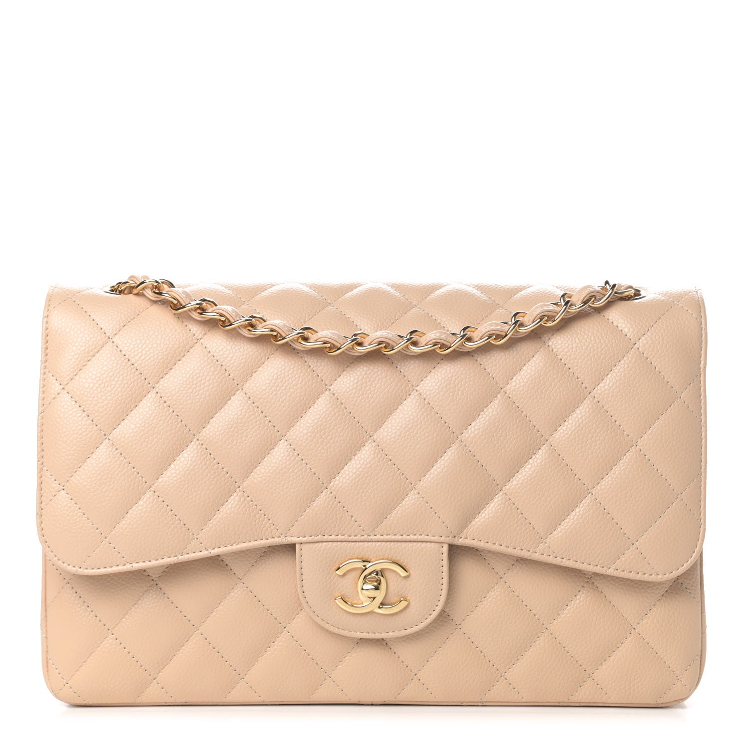 Chanel Caviar Quilted Jumbo Double Flap Beige Clair 1 of 4