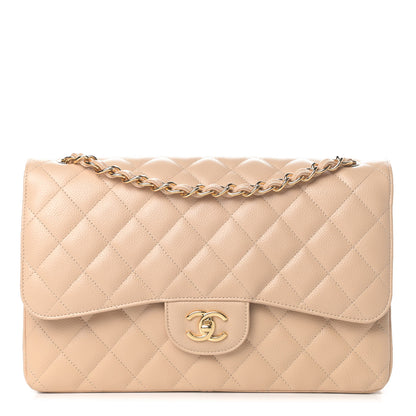 Chanel Caviar Quilted Jumbo Double Flap Beige Clair 1 of 4