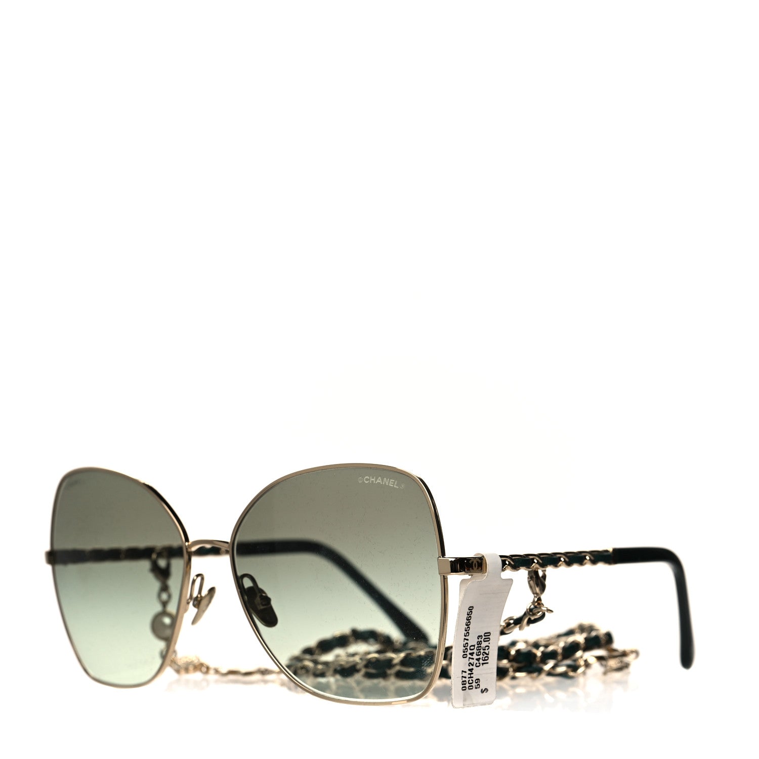 Chanel Metal Square Frame Chain Sunglasses 4274-Q Green 1 of 8