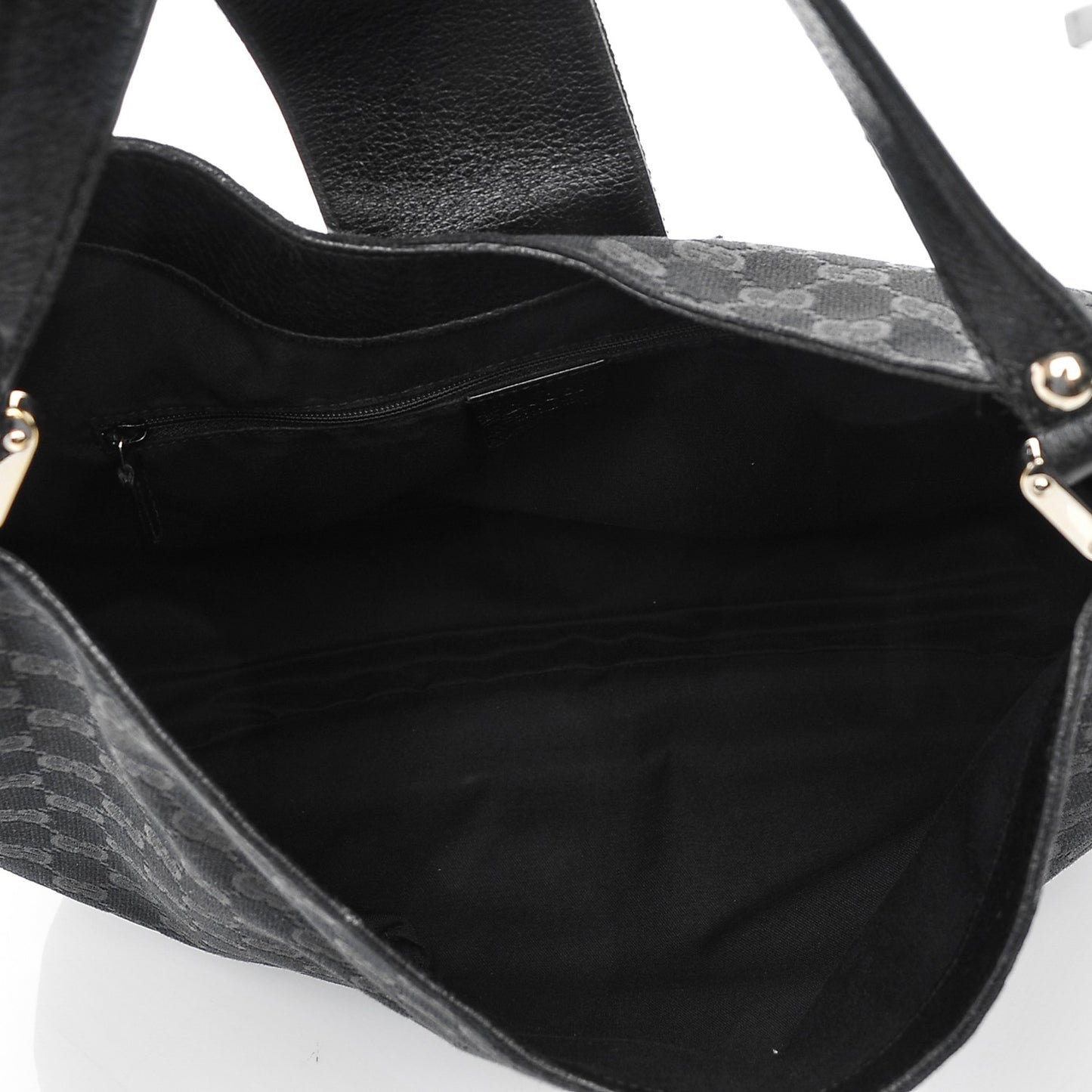Monogram Large New Ladies Web Hobo Black