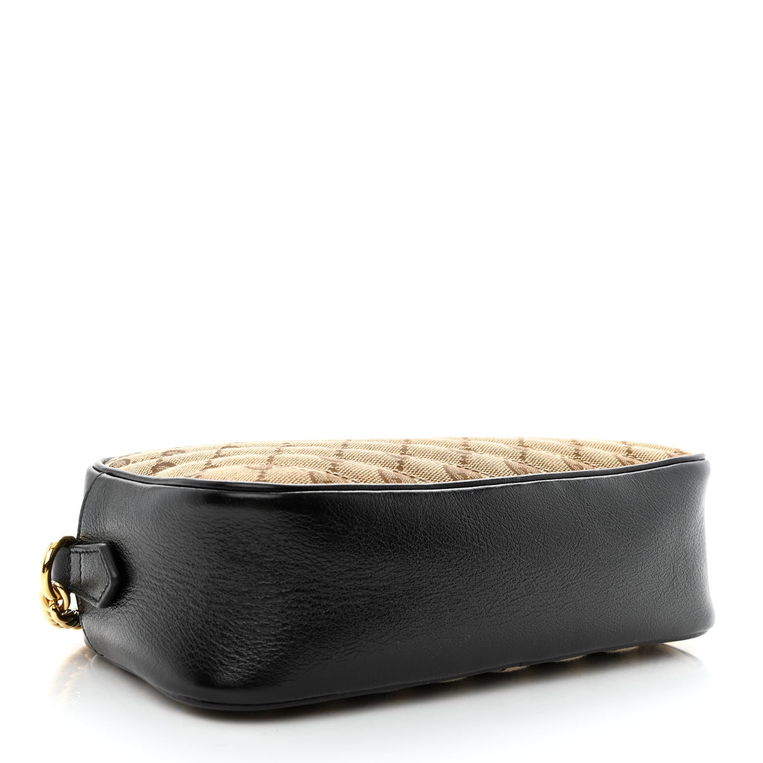 Gucci Monogram Matelasse Diagonal Small GG Marmont Chain Shoulder Bag Beige Black 4 of 12