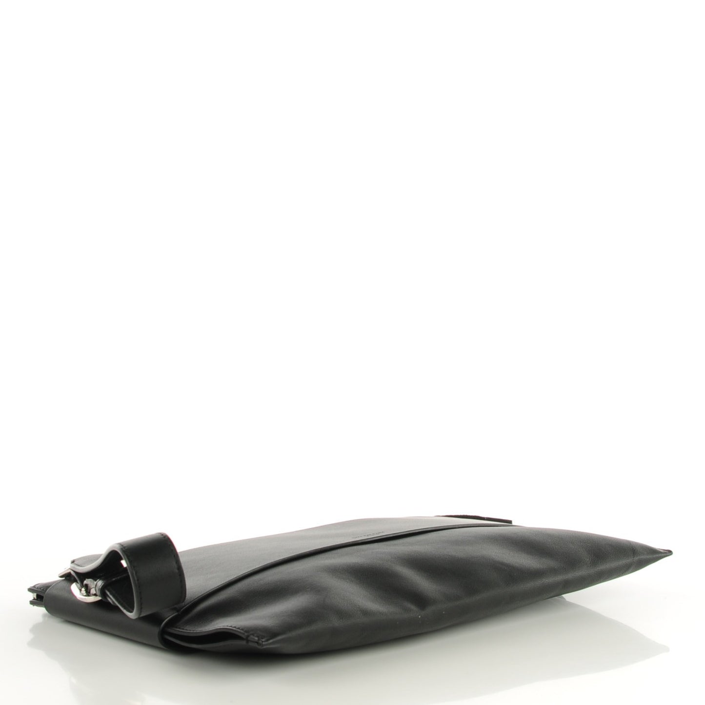 Calfskin Flat Evening Clutch Black