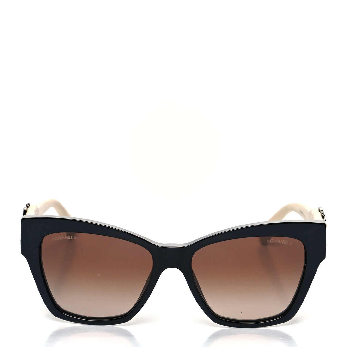 Acetate Square Cat Eye CC Sunglasses 5456 White