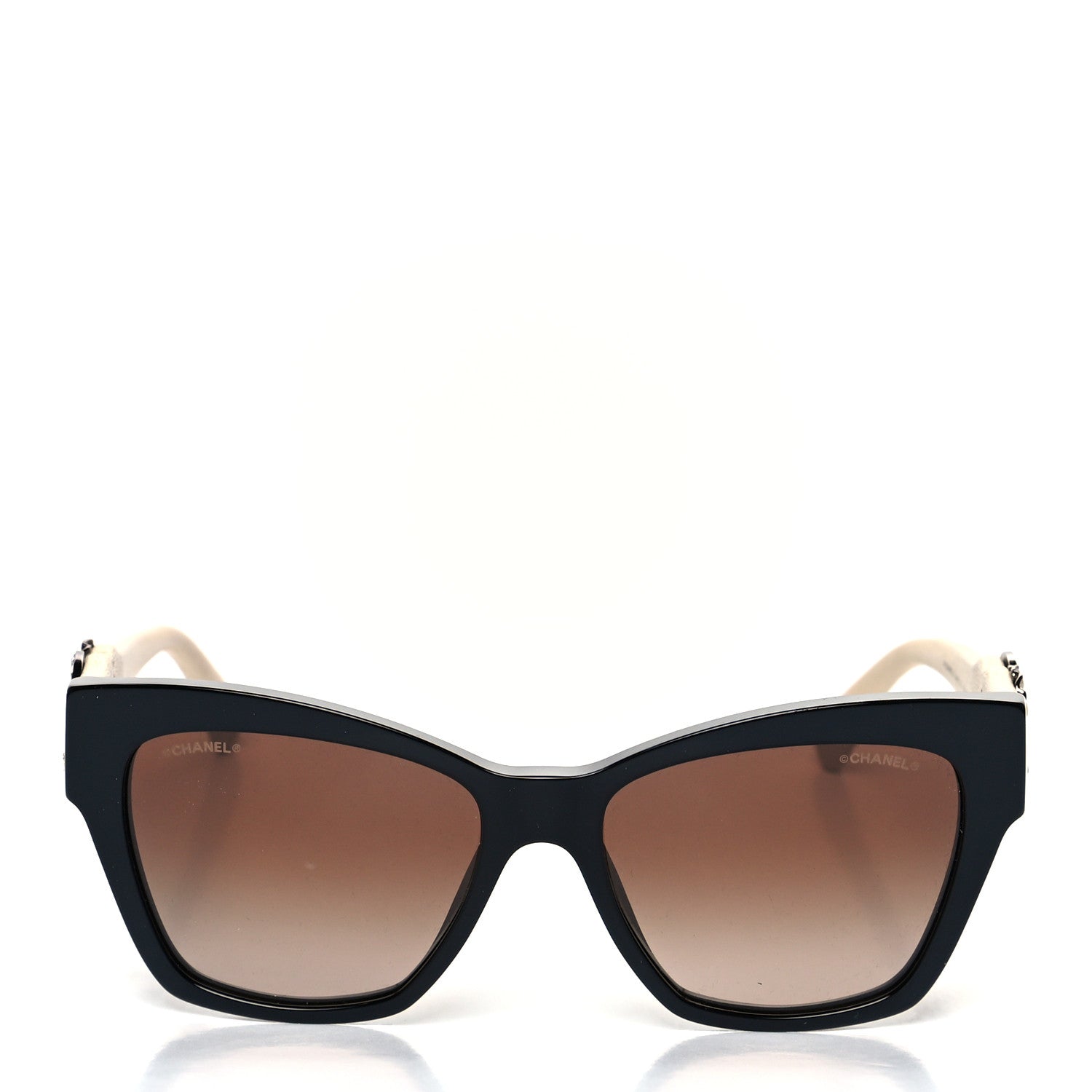 Chanel Acetate Square Cat Eye CC Sunglasses 5456 White 2 of 9
