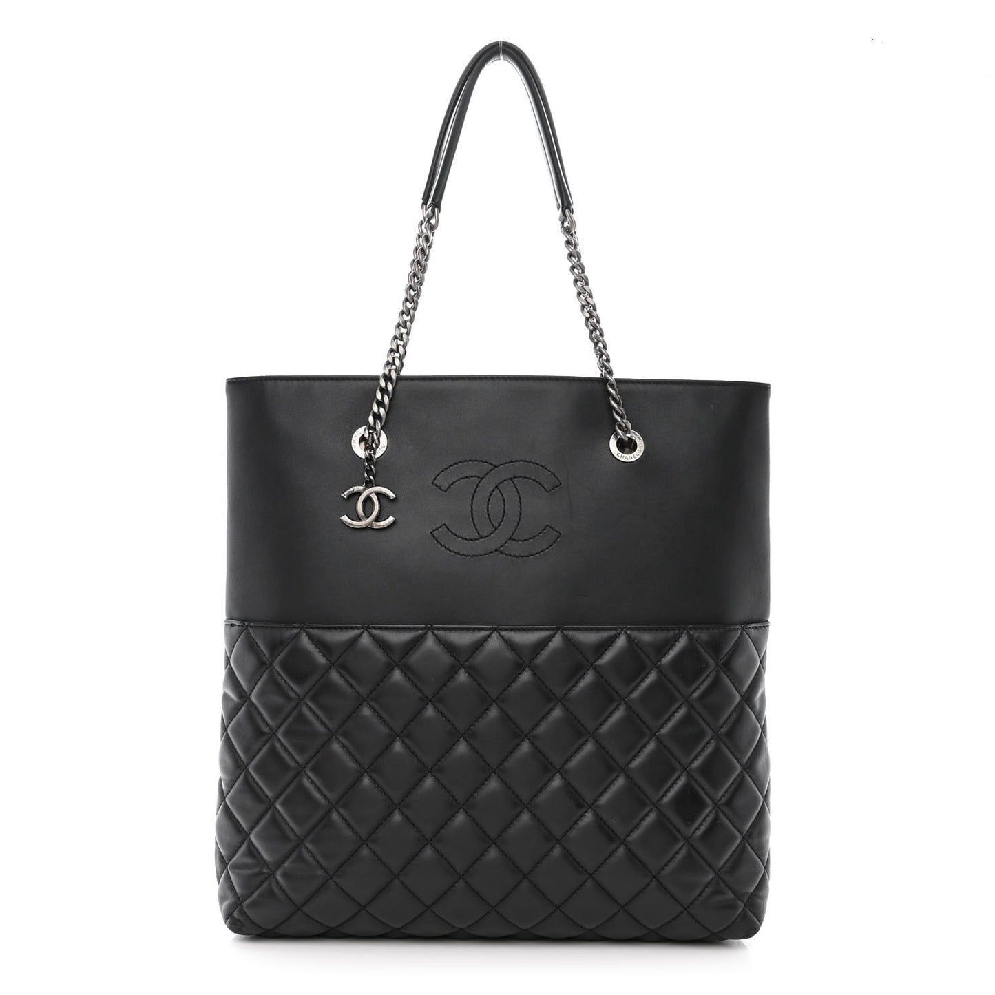 Lambskin Quilted Urban Delight Tote Black