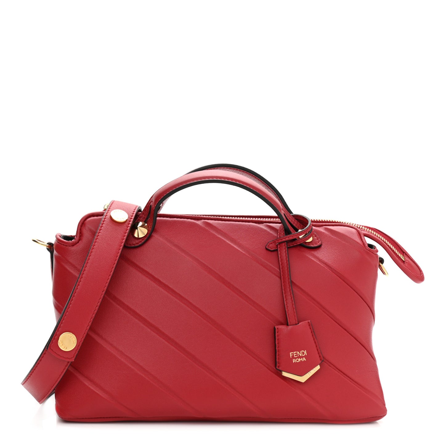 Nappa Pequin Diagonal Embossed Medium By The Way Boston Bag Fragola
