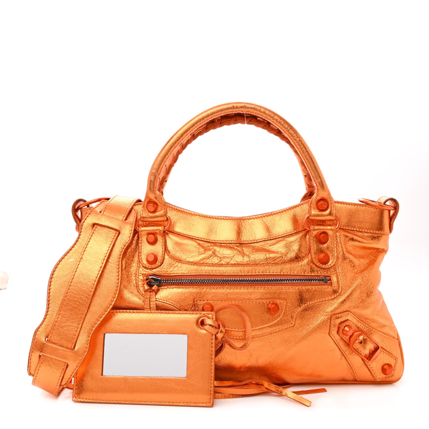 Metallic Agneau Classic Hardware First Orange