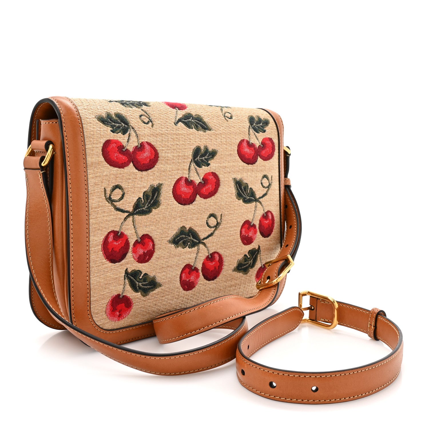Valentino Garavani Jacquard Raffia Cherryfic 9to5 Shoulder Bag Natural Red 3 of 12