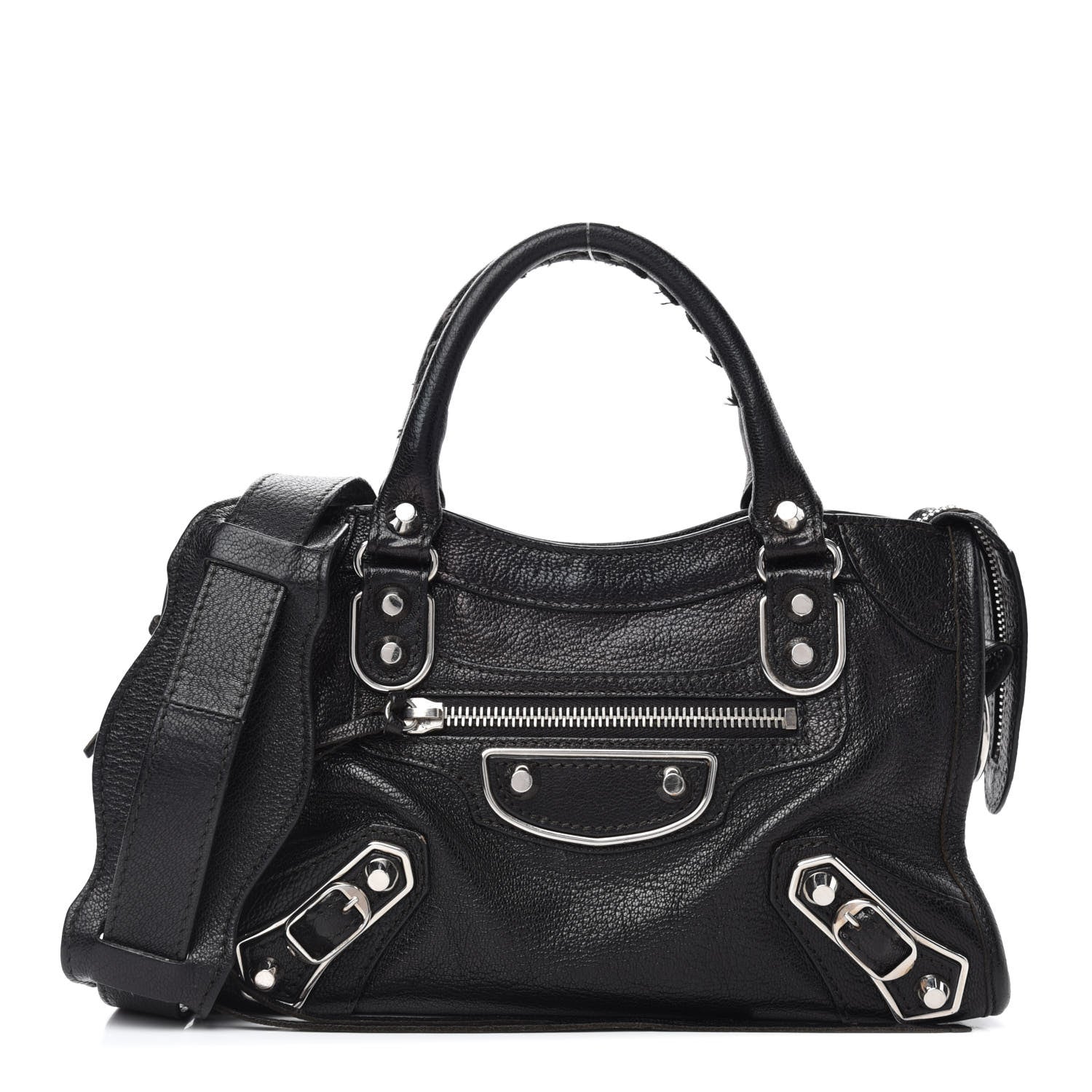 Balenciaga Chevre Silver Metallic Edge Hardware Mini City Black 1 of 15