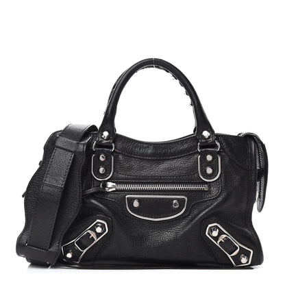 Balenciaga Chevre Silver Metallic Edge Hardware Mini City Black 1 of 15