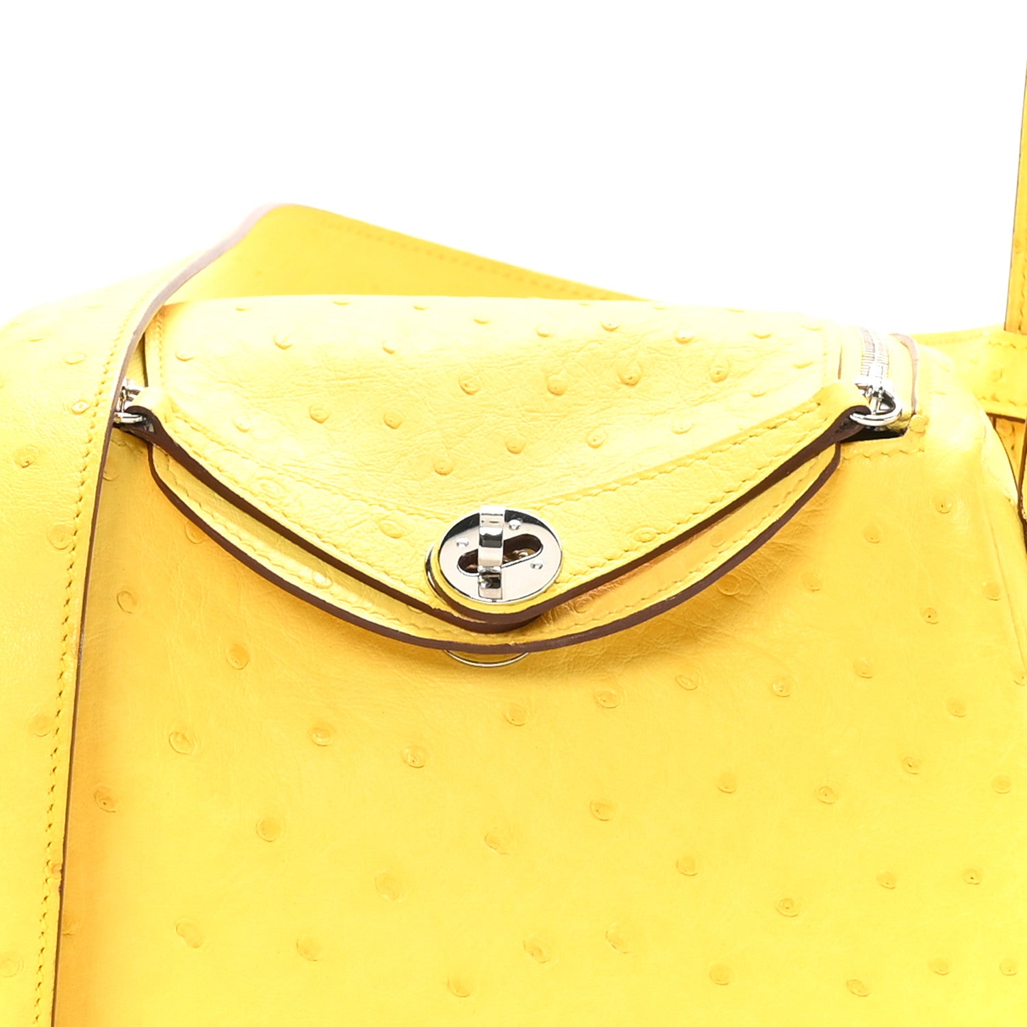 Hermes Ostrich Mini Lindy 20 Jaune Citron 8 of 11
