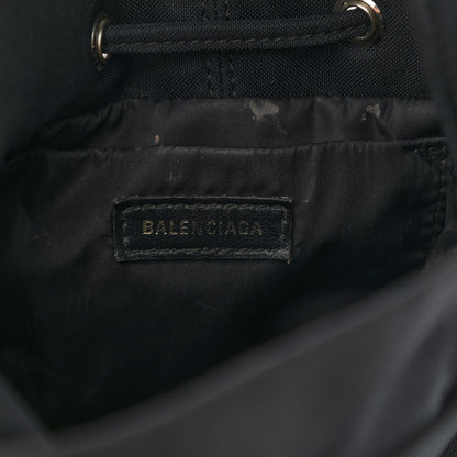 Balenciaga Recycled Sport Nylon Logo Embroidered Wheel Drawstring Bucket Bag XS Black 6 of 12