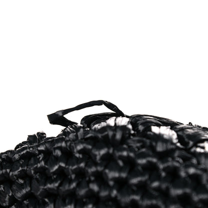 Prada Raffia City Calf Bucket Bag Black Cognac 10 of 11