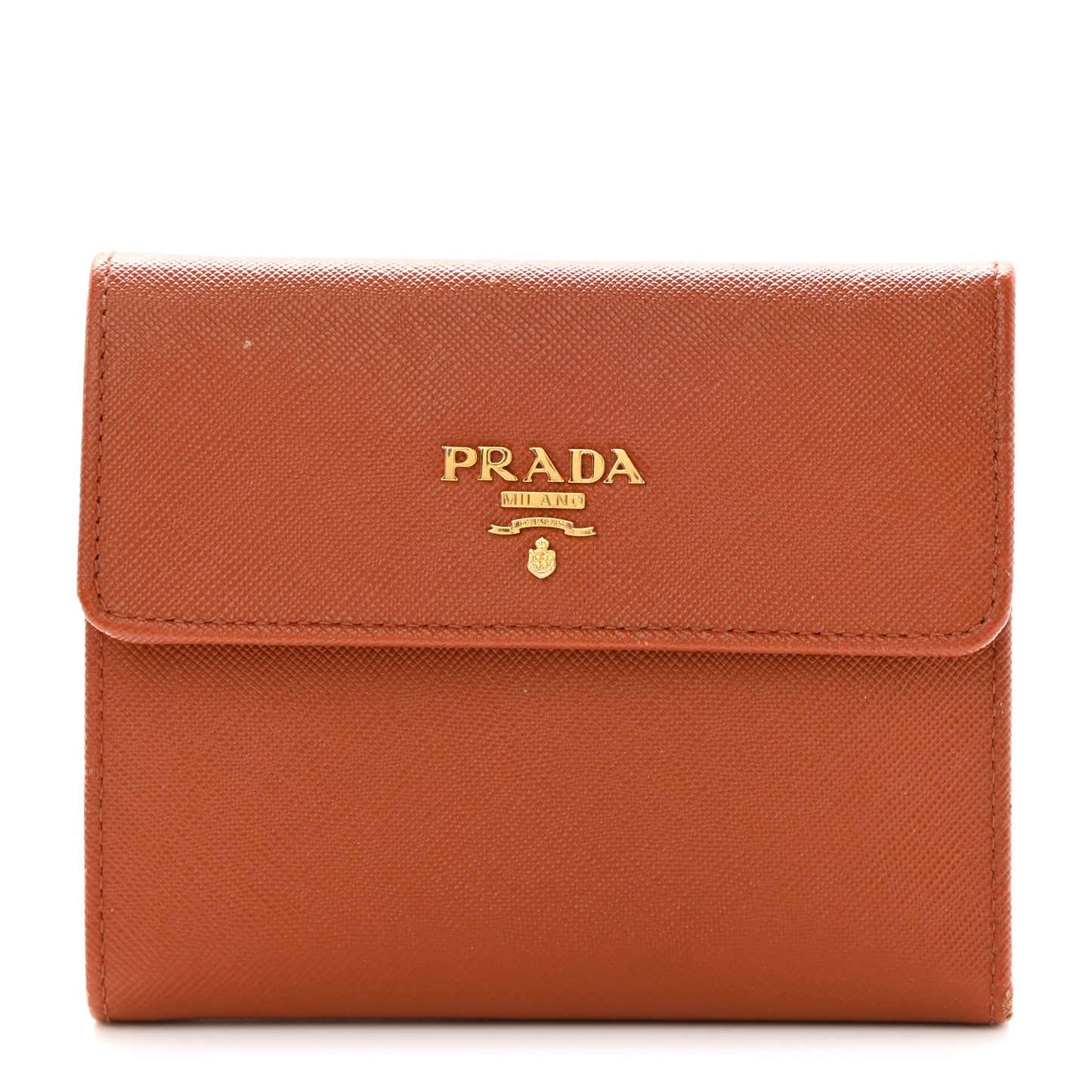 Saffiano Metal Flap Wallet Rame