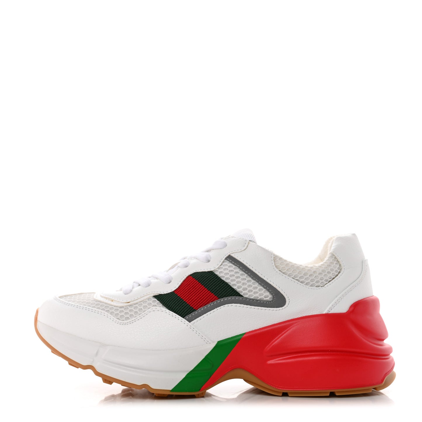 Lavaredo Eco Fabric Mesh Web Womens Rhyton Reflective Sneakers 36 Great White Green Red Silver