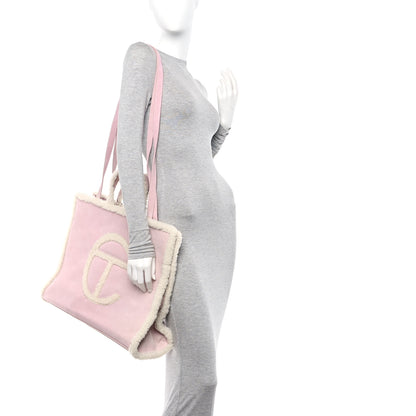 Telfar X UGG Suede Shearling Large Shopping Bag Pink 2 of 10