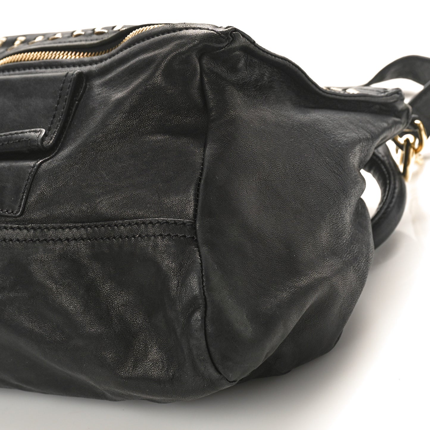 Washed Lambskin Medium Studded Pandora Black