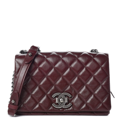 Chanel Goatskin Quilted Medium City Rock Flap Burgundy 1 of 10