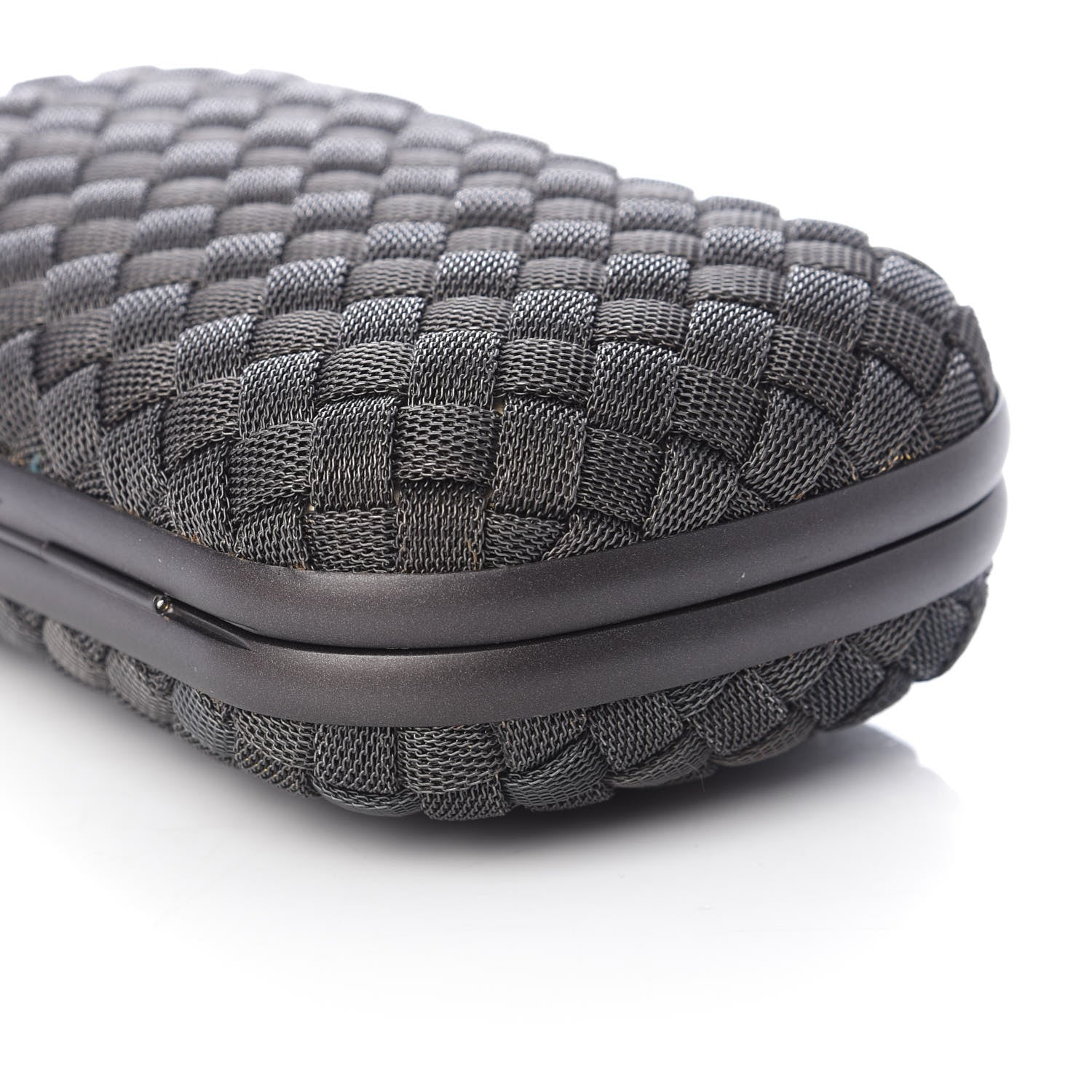 Bottega Veneta Metal Intrecciato Mesh Woven Knot Clutch in Gunmetal 6 of 8