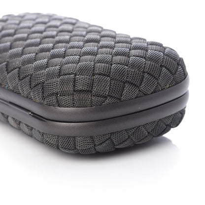 Bottega Veneta Metal Intrecciato Mesh Woven Knot Clutch in Gunmetal 6 of 8