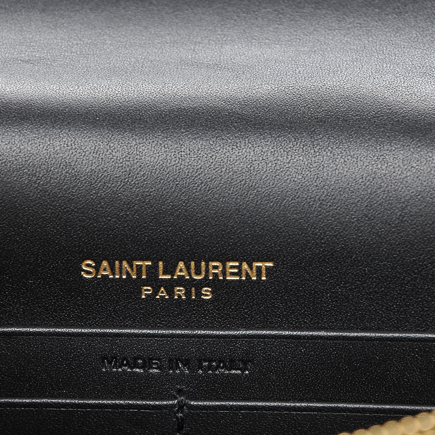 Smooth Calfskin Classic Monogram Kate Tassel Chain Wallet Black