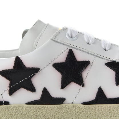 Saint Laurent Calfskin Star Court Sneakers 39.5 White Black 10 of 11