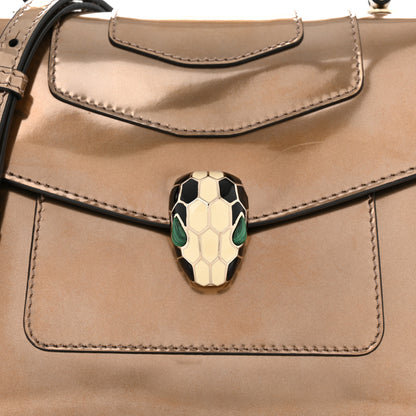 Bulgari Metallic Calfskin Serpenti Forever Top Handle Bronze 8 of 10