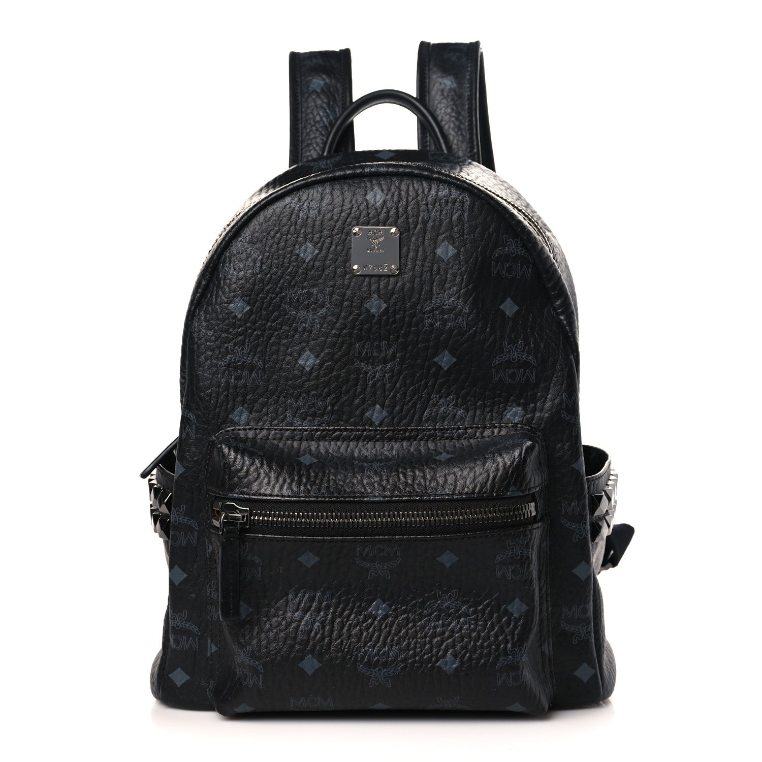 MCM Visetos Small Side Stud Stark Backpack Black 1 of 9