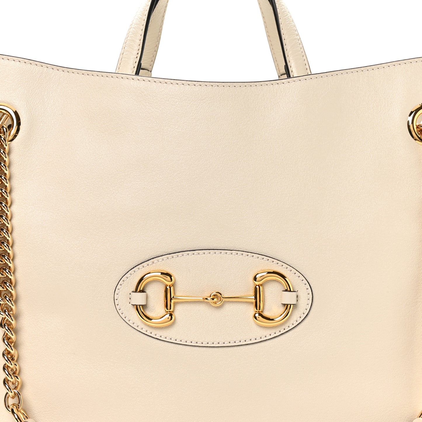 New Sakai Calfskin Lux Large Horsebit 1955 Tote Bag Mystic White