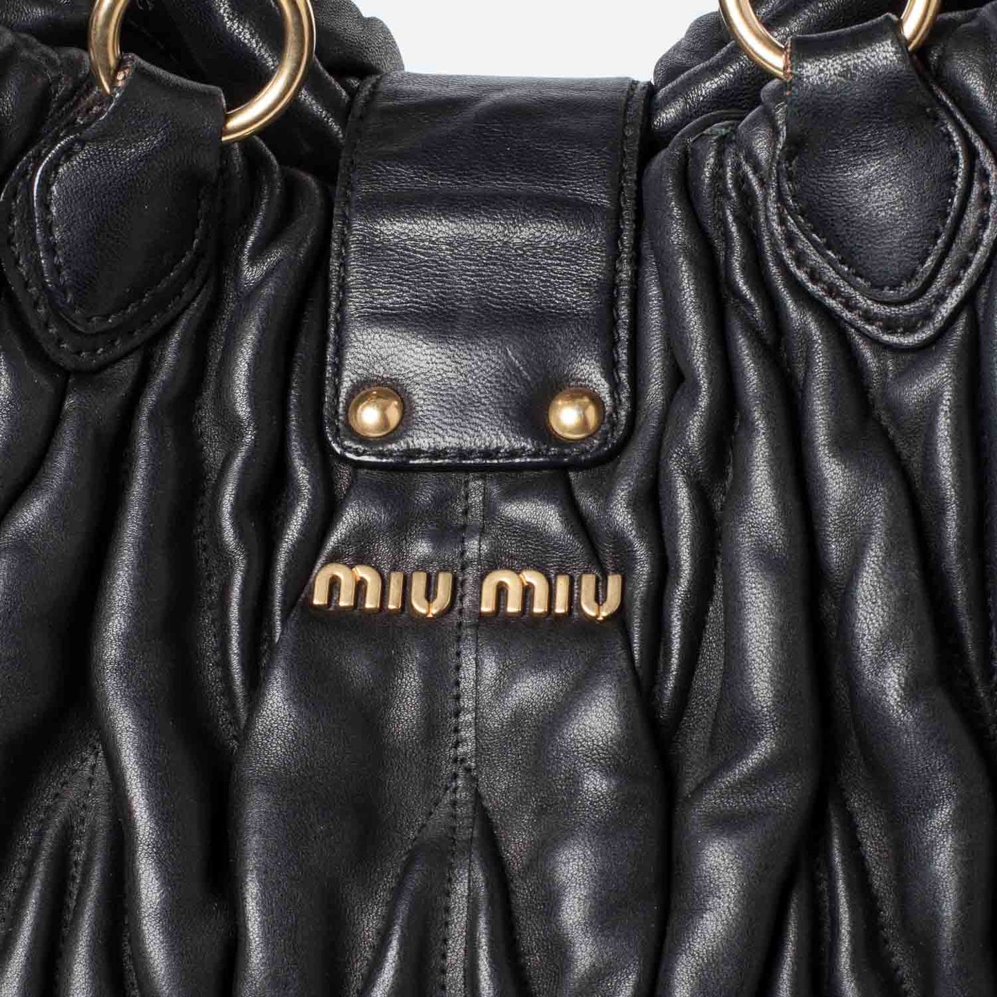 Leather Matelasse Tote Black