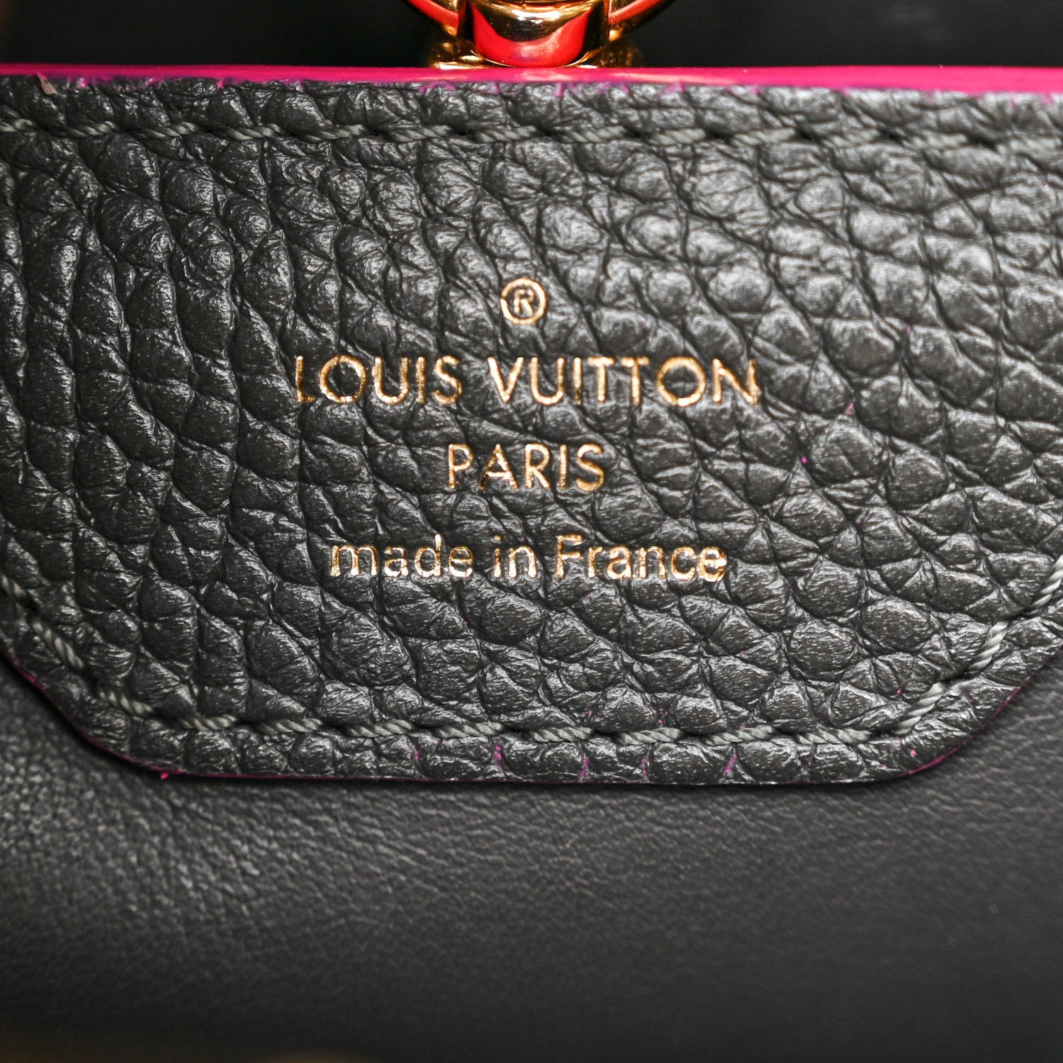 Louis Vuitton Taurillon Capucines PM Grey Pink 6 of 9