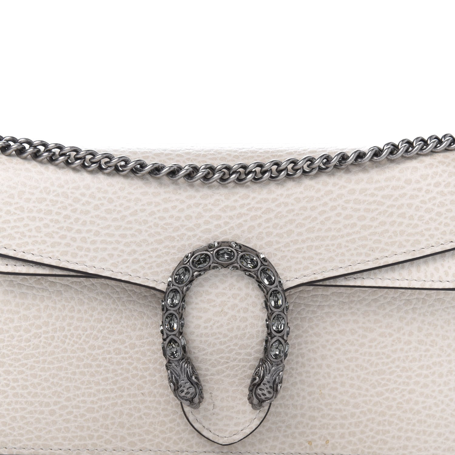 Gucci Dollar Calfskin Crystal Super Mini Dionysus Shoulder Bag Mystic White Black Diamond 13 of 14