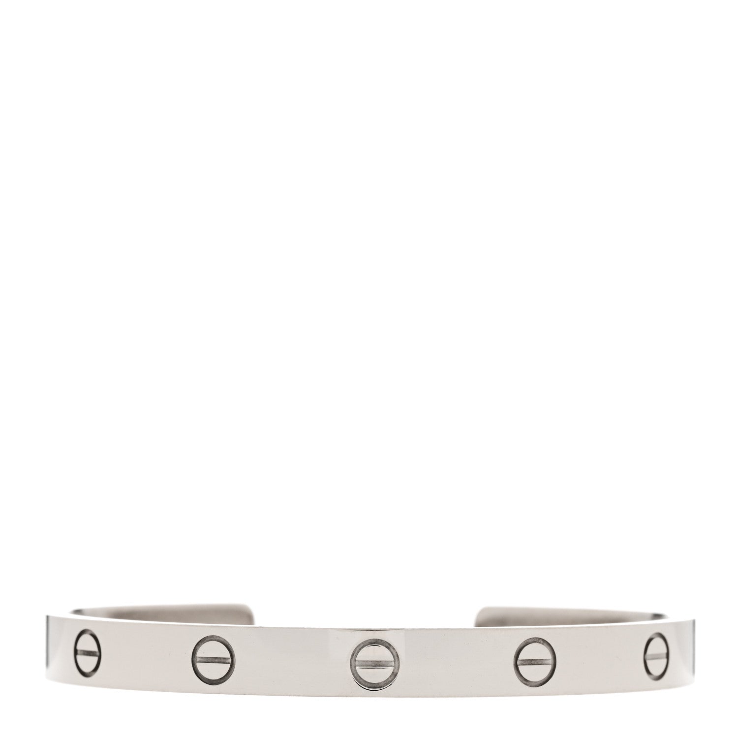Cartier 18K White Gold LOVE Cuff Bracelet 18 1 of 4