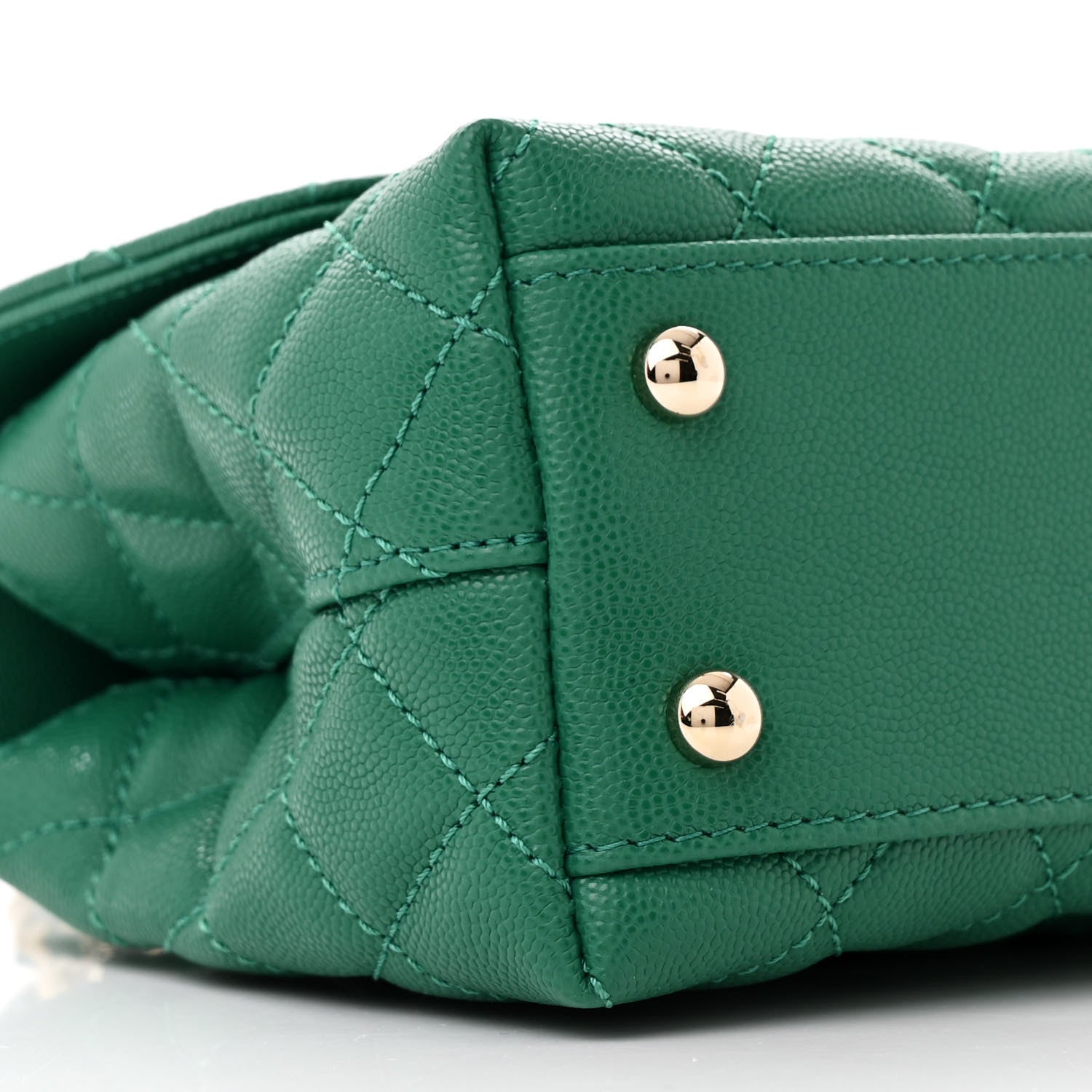 Chanel Caviar Quilted Mini Coco Handle Flap Green 10 of 12