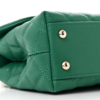 Chanel Caviar Quilted Mini Coco Handle Flap Green 10 of 12