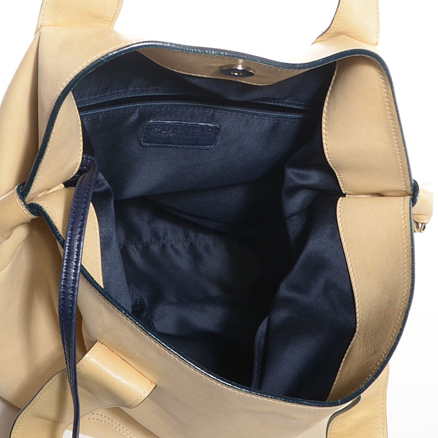 Lambskin North South Edgy Tote Beige