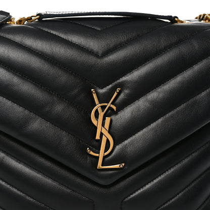 Saint Laurent Calfskin Y Quilted Monogram Medium Loulou Chain Satchel Black 8 of 10