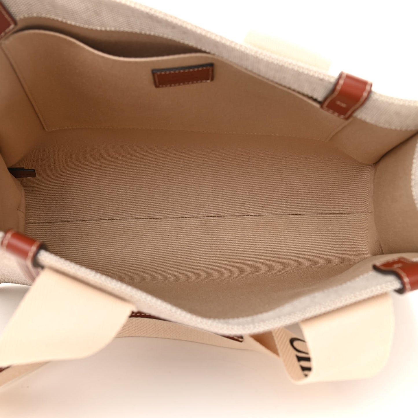 Cotton Calfskin Medium Woody Ribbon Tote White Brown