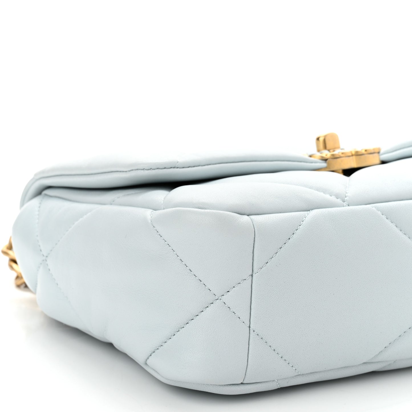 Lambskin Quilted Medium Chanel 19 Flap Light Blue