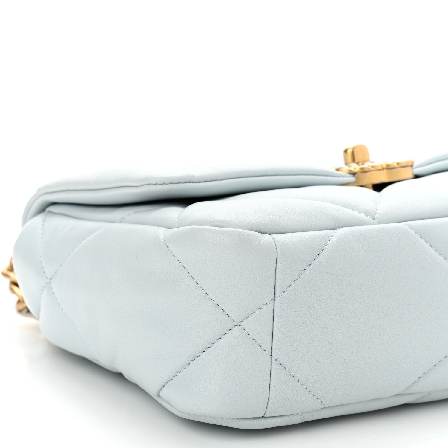 Chanel Lambskin Quilted Medium Chanel 19 Flap Light Blue 9 of 11