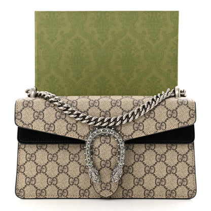 Gucci GG Supreme Monogram Suede Crystal Small Dionysus Shoulder Bag Beige Ebony Black 11 of 11