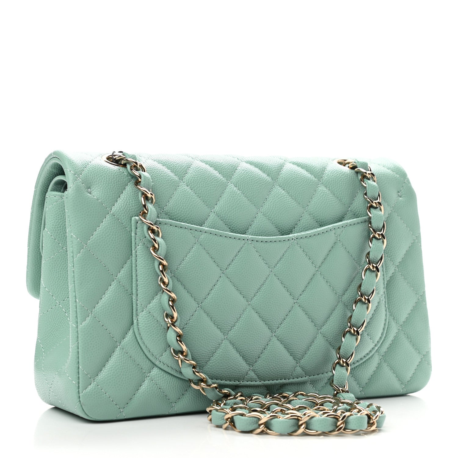 Chanel Caviar Quilted Small Double Flap Light Blue 2 of 10